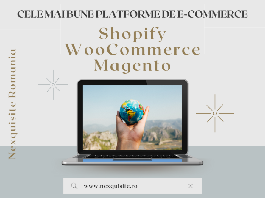 Cele mai bune platforme e-commerce, Shopify vs WooCommerce vs Magento, comparație platforme e-commerce, cea mai bună platformă pentru magazin online, platforme e-commerce pentru afaceri mici, caracteristici WooCommerce, avantaje Shopify, funcționalități Magento, platformă e-commerce personalizabilă, soluții e-commerce pentru magazine online, Shopify pentru începători, Magento pentru afaceri mari, WooCommerce integrare WordPress, costuri platforme e-commerce, platforme e-commerce scalabile, securitate pe platforme de e-commerce, extensii WooCommerce utile, design personalizat Shopify, hosting Magento pentru e-commerce, cele mai bune platforme pentru comerț online